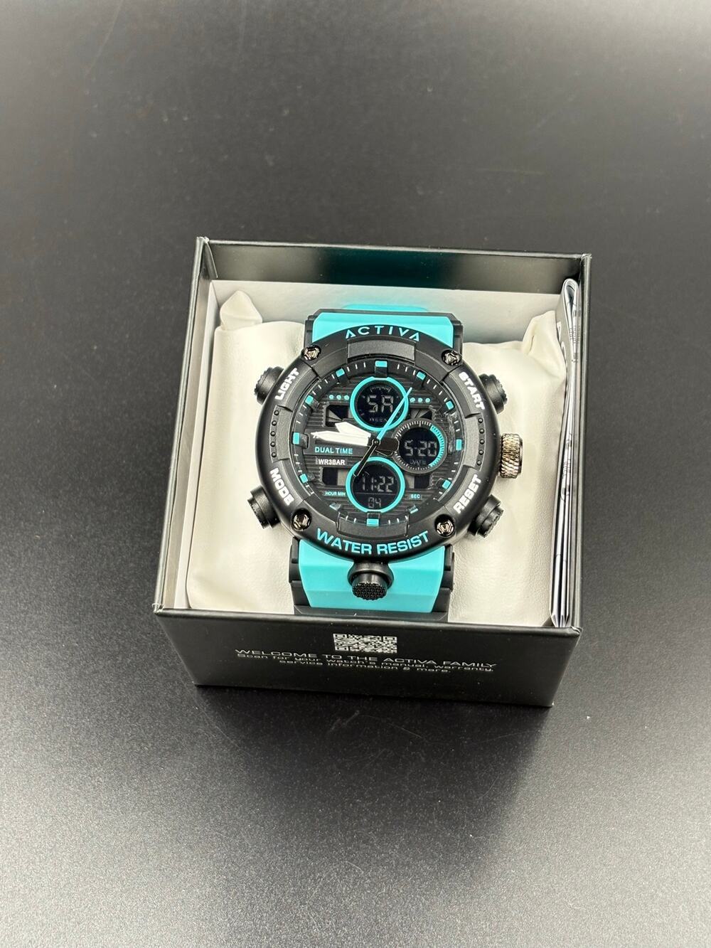 Activa X Invicta Digital Mens Watch 52mm Teal Blue and Black New